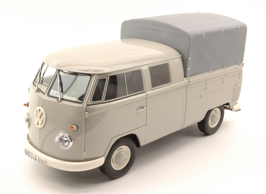 BALOCCO Ingrosso Modellismo Online VW T1 DOUBLE CABIN LIGHT GREY 1 18